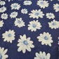 100% Cotton Poplin Daisy Flower Print Fabric Dress Craft Soft Fabric 58" Meter (Navy Base)