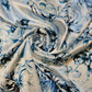 White Sky Floral Satin Soft Silky Finish Fabric Print Dress Drape 58" By Meter