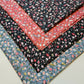 100% Cotton Poplin Ditsy Flower Print Fabric Dress Craft Soft Fabric 58" Meter (Coral)