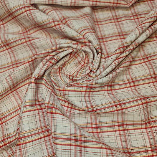 100% Cotton Soft Tartan Stripes Print Fabric Dress Craft Soft Fabric 58" Meter (Design -6)