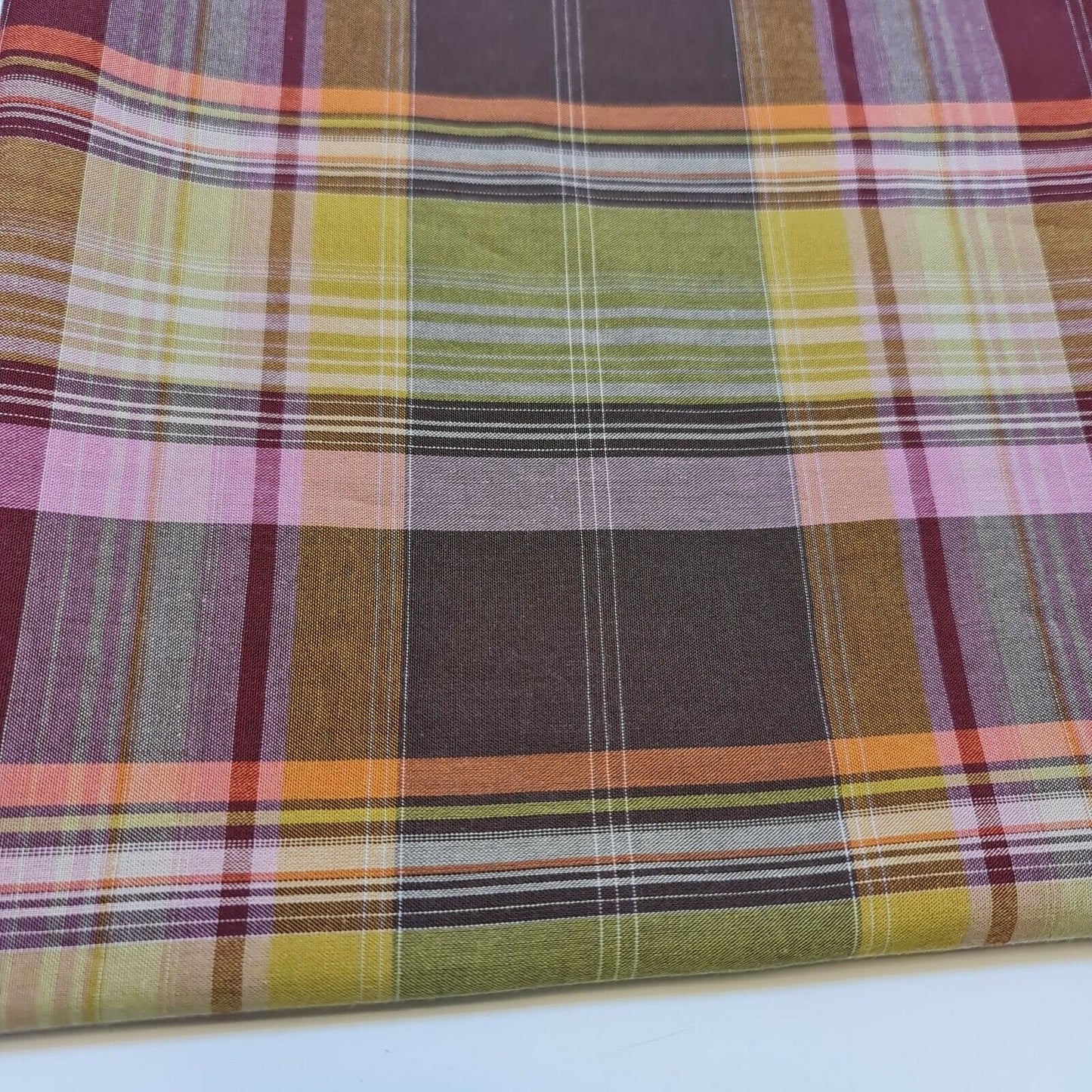 100% Cotton Soft Tartan Stripes Print Fabric Dress Craft Soft Fabric 58" Meter (Design -7)