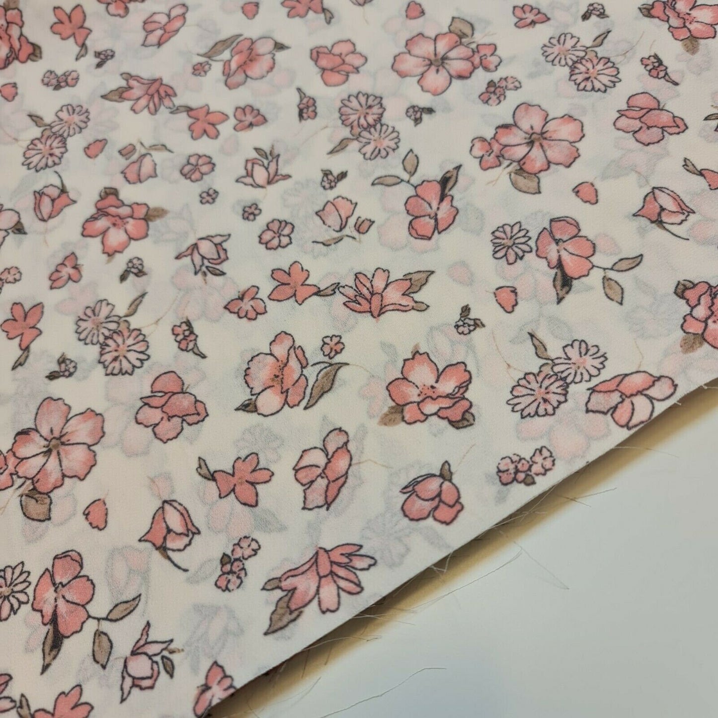 Summer Floral Print Soft Poly Crepe Dress Drape Craft Fabric 58" By The Meter