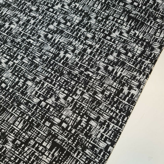 Black White Floral Printed Poly Crepe Dress Drape Craft Fabric 58" By The Meter