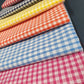 Polycotton-Bündel mit 6 Gingham-Stoffen, 1/4-Karos, Fat Quarter, 50 x 50 cm, Quilting-Patchwork-Material