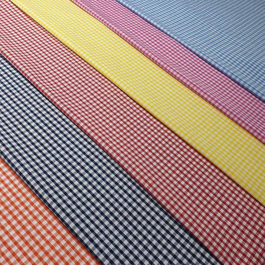 Polycotton-Bündel mit 6 Gingham-Stoffen, 1/4-Karos, Fat Quarter, 50 x 50 cm, Quilting-Patchwork-Material