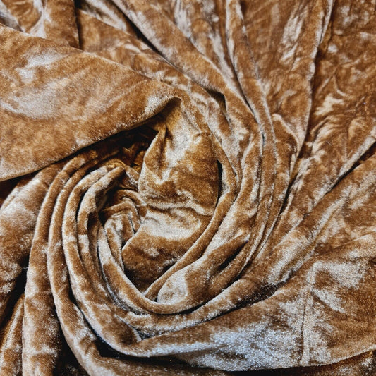 Hochwertiger, marmorierter Pannesamt, mittelschweres Stretch-Gewebe, 147,3 cm (Altgold).