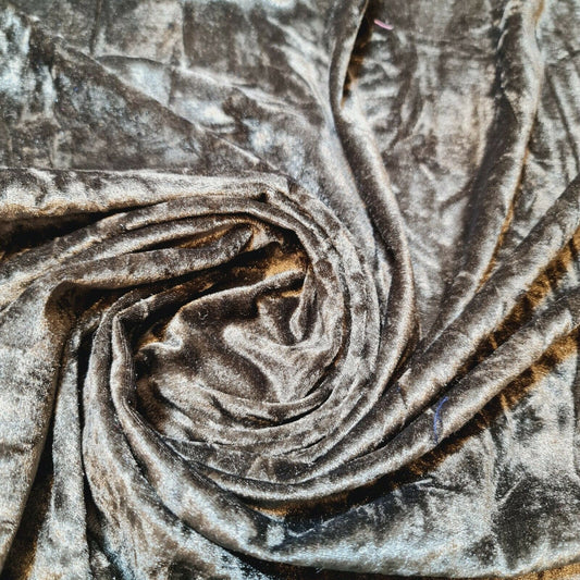 Premium Quality Marble Crushed Velvet Medium Weight Stretch Fabric Material 58" (Dark Olive)