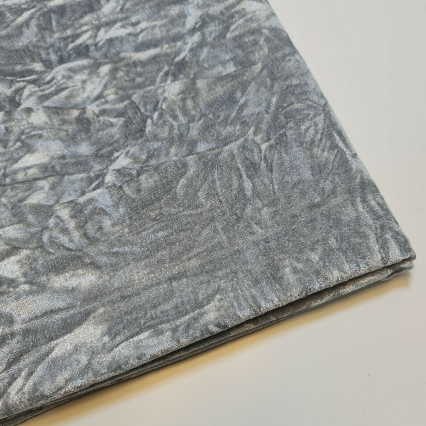 Premium Quality Marble Crushed Velvet Medium Weight Stretch Fabric Material 58" (Silver Grey)