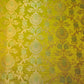 Ornamental Floral Gold Metallic Print Indian Banarasi Brocade Fabric (Lime)