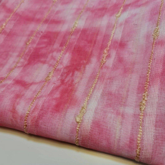 Stoff mit Batikmuster und rosa Wolkenmuster, Polycotton, für Kleider, Drapierungen, Bastelarbeiten, Meterware, 147,3 cm