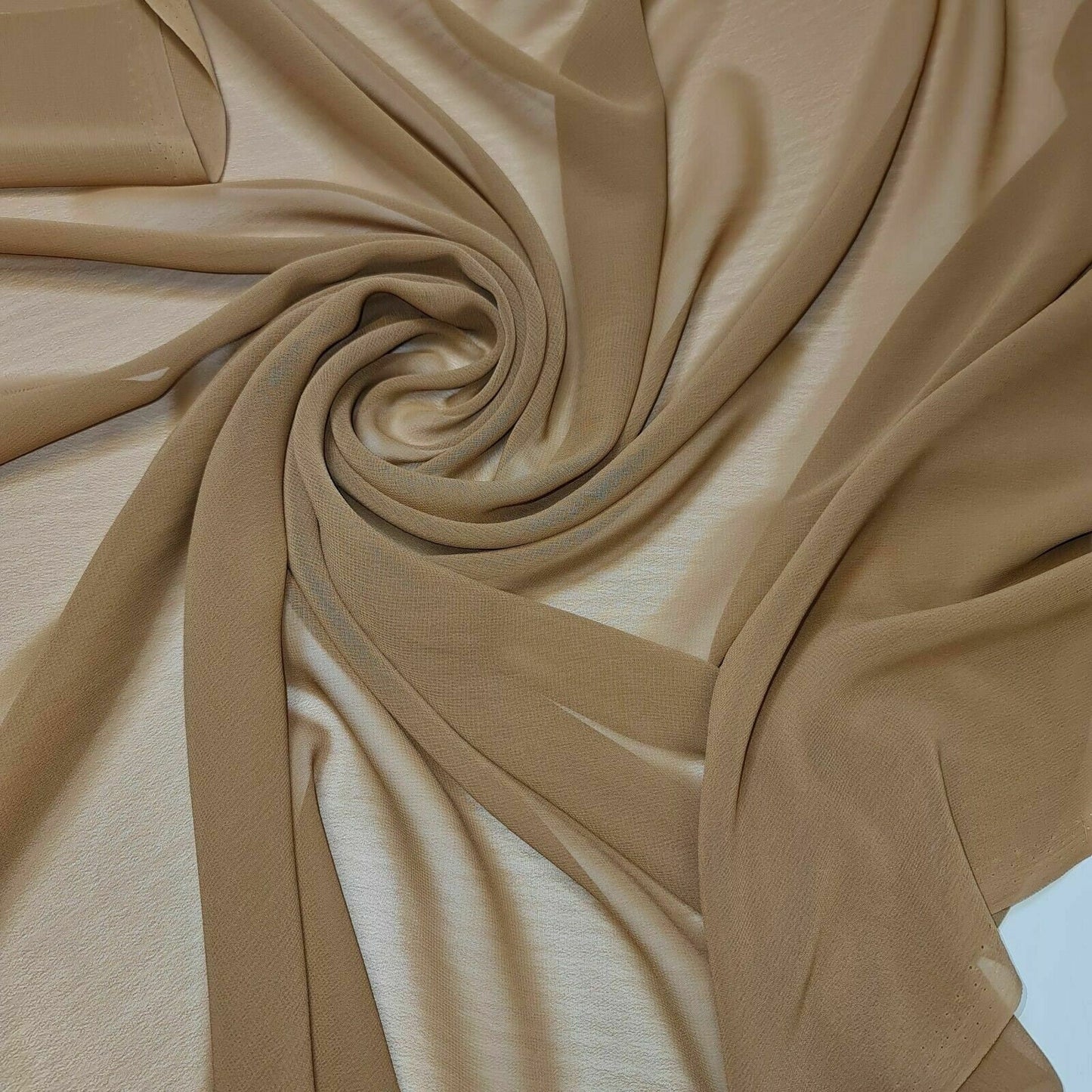 Plain Moss Crepe Fabric Premium Dyed Dress Drape Decor Craft Fabric By Meter 44" (Taupe)