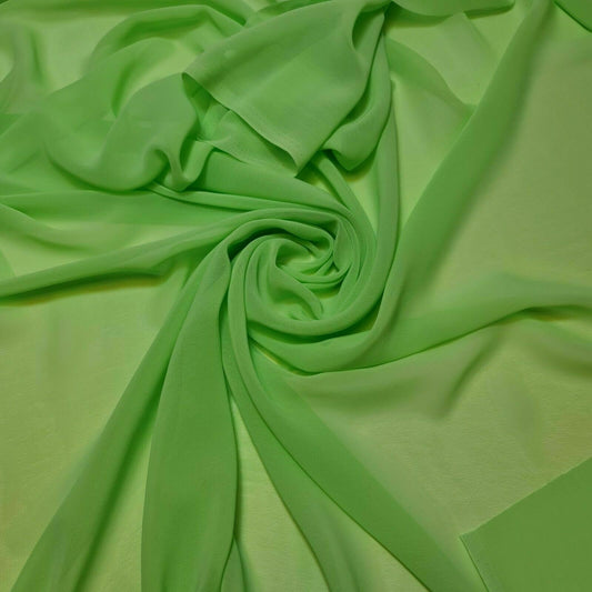 Plain Moss Crepe Fabric Premium Dyed Dress Drape Decor Craft Fabric By Meter 44" (Parrot Green)