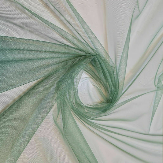 Hochwertiger, transparenter Netzstoff für Kleider, Bastelfutter, 111,8 cm pro Meter (grün)
