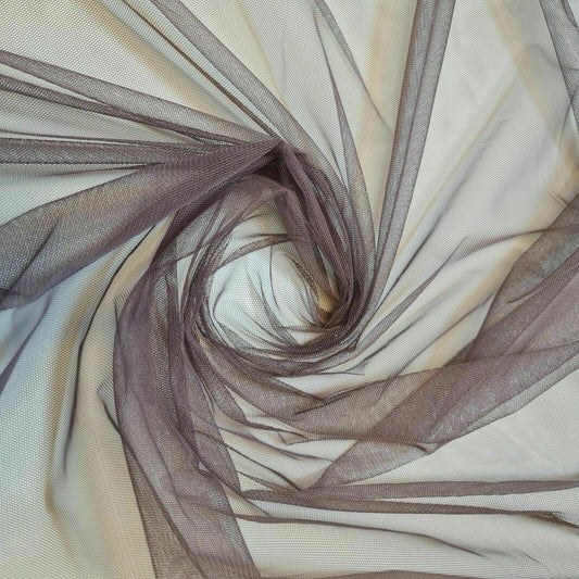 Hochwertiger, transparenter Netzstoff für Kleider, Bastelfutter, 111,8 cm pro Meter (meliertes Braun)