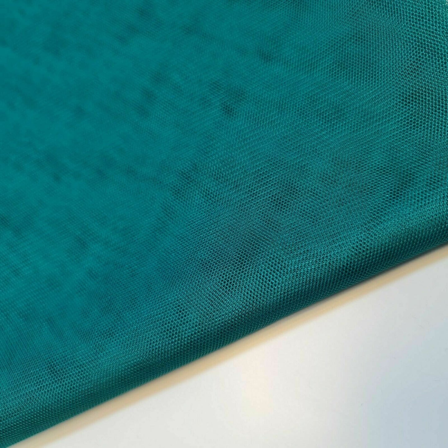 Premium Quality Mesh Net Sheer Fabric Dress Craft Lining Material 44" By Meter (jade with stud)