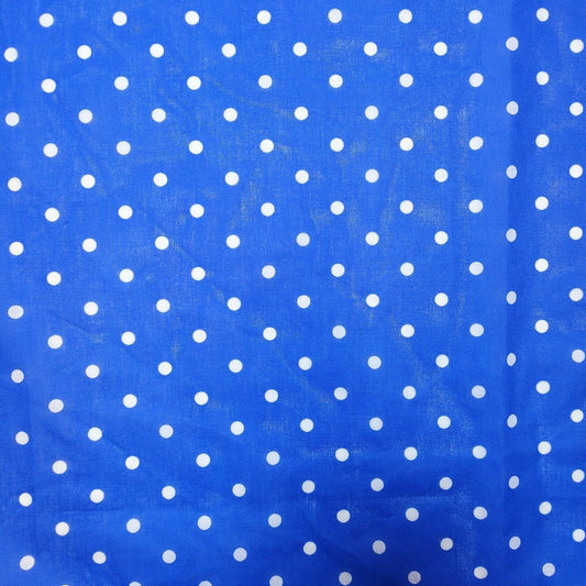 Stoff mit gepunktetem Erbsen-Pin-Spot-Print, Polycotton-Material, Meterware, 111,8 cm (blau)