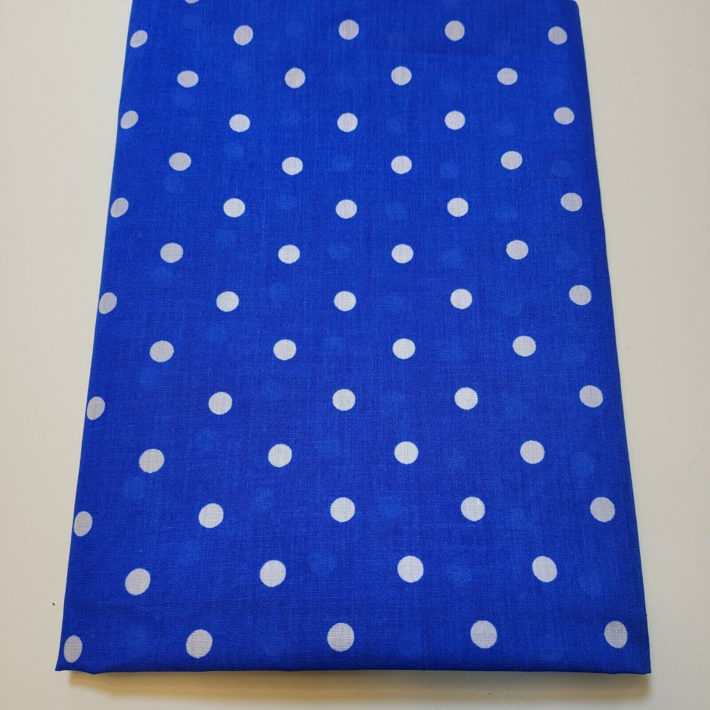 Pea Pin Spot Spotty Dot Print Fabric Polycotton Material By the Meter 44" (Blue)