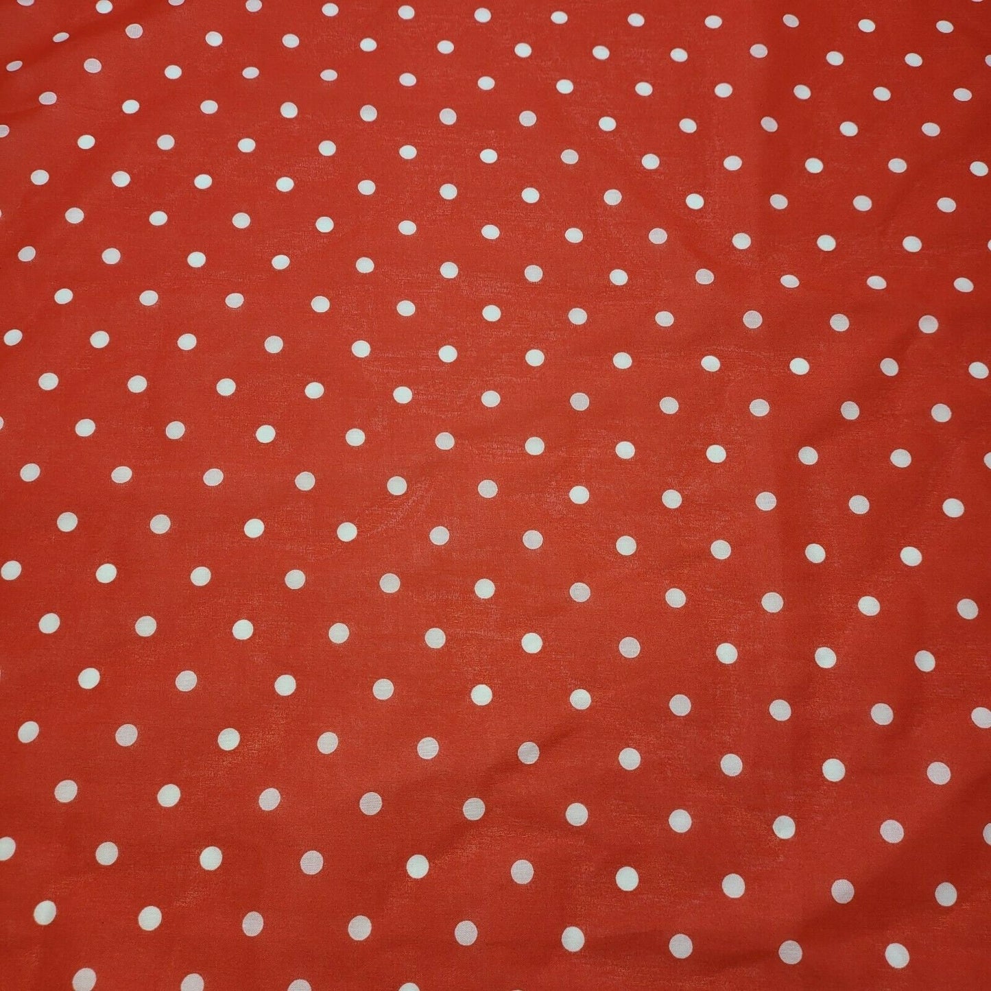 Pea Pin Spot Spotty Dot Print Fabric Polycotton Material By the Meter 44" (Red)