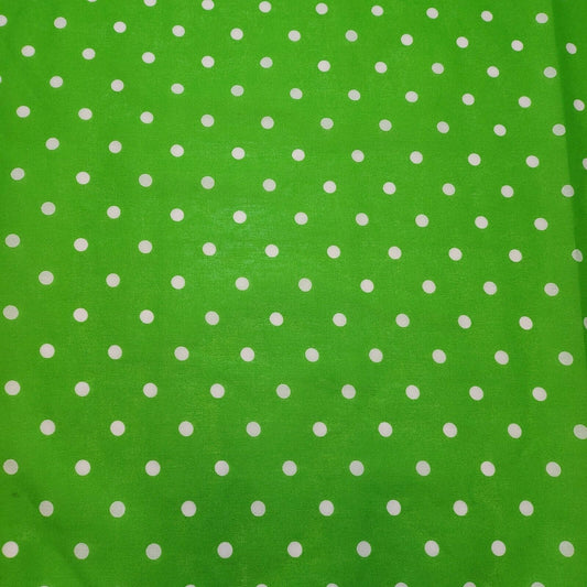 Stoff mit gepunktetem Punktmuster, Erbsenpin-Punktmuster, Polycotton-Material, Meterware, 111,8 cm (grün)