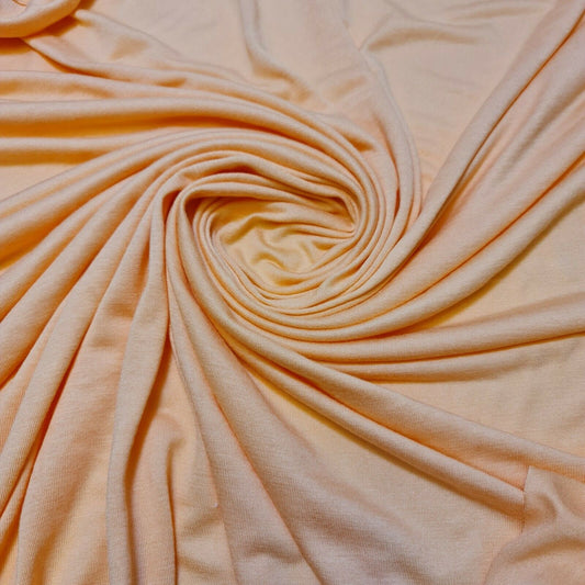 Viscose Jersey Fabric 4Way Stretch Polyester Elastane Blend Dress Material 58" (Dark Peach)