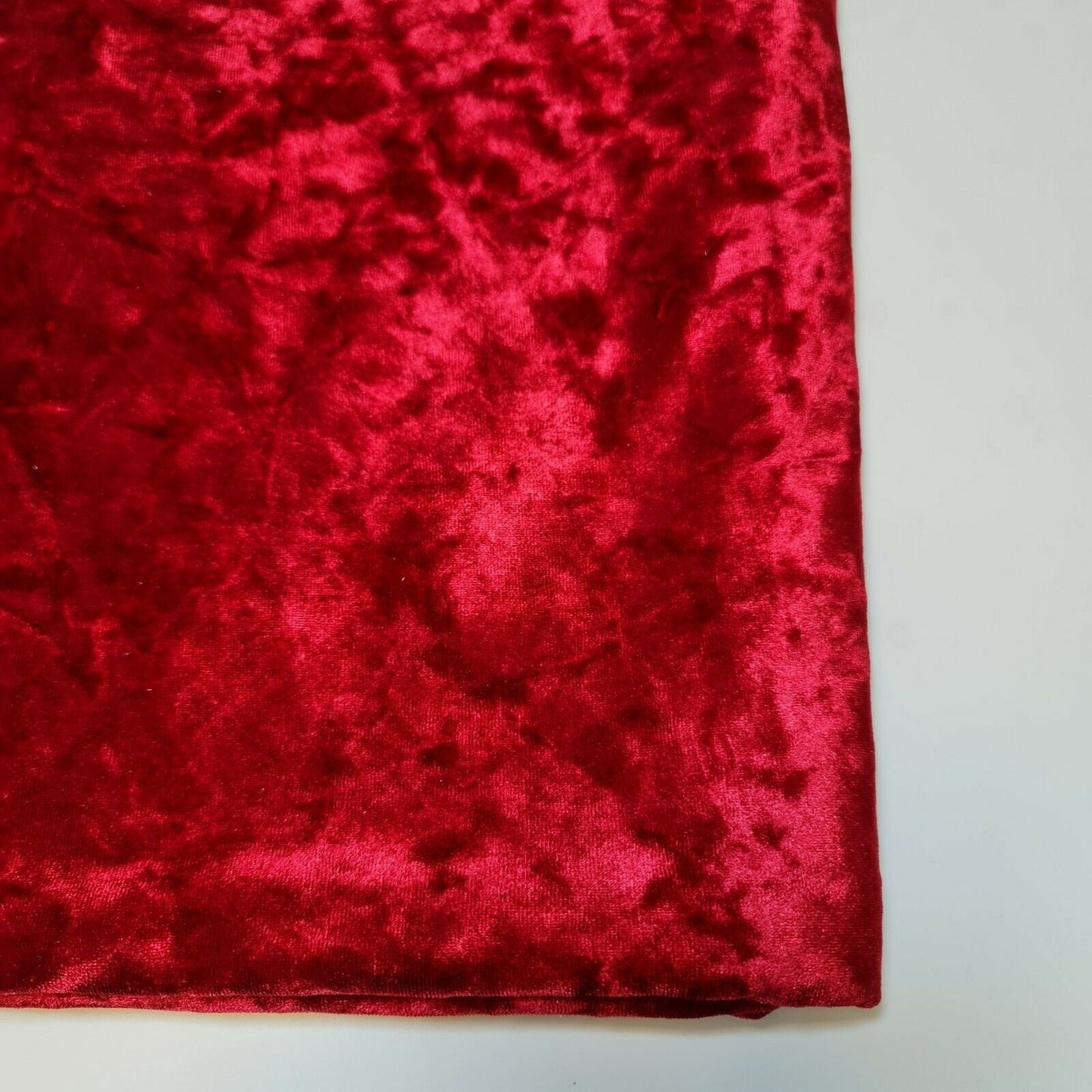 Plain Velvet Fabric Premium Frushed Stretch Dress Craft Wedding Material 60" (Red)