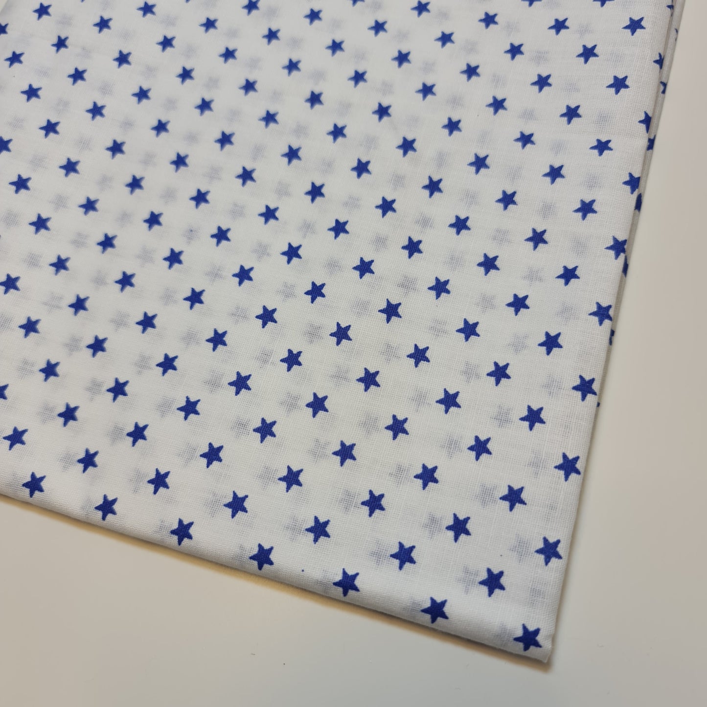 100% Cotton Poplin White Star Print Soft Dress Craft Material Fabric Meter 44" (Print -5)