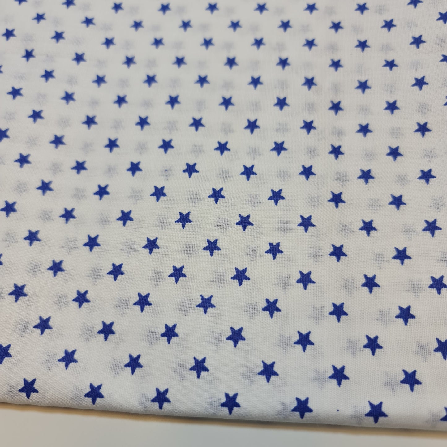 100% Cotton Poplin White Star Print Soft Dress Craft Material Fabric Meter 44" (Print -5)