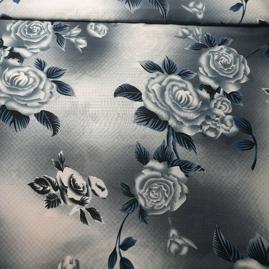 Digital Floral Print Muslin Polyester Soft Dress Drape Craft Fabric 44" By Meter (Design 3)