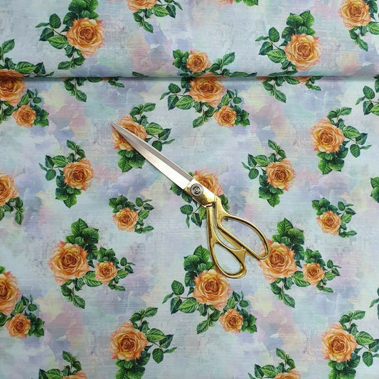 Digital Floral Print Muslin Polyester Soft Dress Drape Craft Fabric 44" By Meter (Design 4)