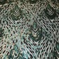 Premium Mesh Net Fabric Sequin Glitter Embroidery Dress Craft Material 150cm (Jade Black)