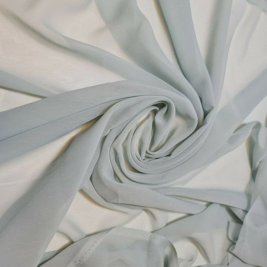 100 % Polyester, Mooskrepp-Chiffon, durchsichtig, mit Dekor, für drapierte Kleider, 111,8 cm (Salbeigrün)