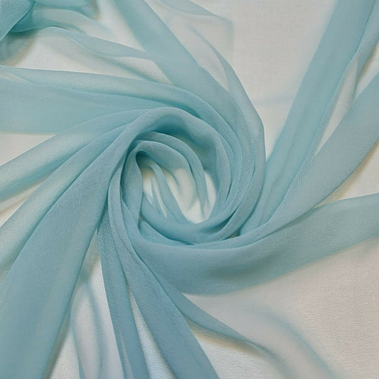 100 % Polyester, Mooskrepp-Chiffon, durchsichtig, mit Dekor, für drapierte Kleider, 111,8 cm (Mintgrün)