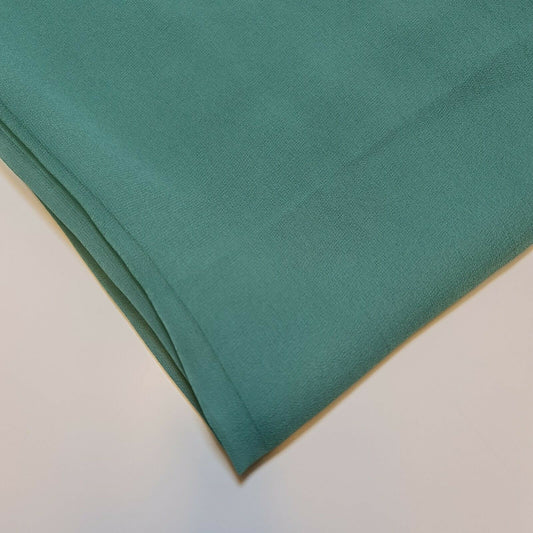 100 % Polyester, Mooskrepp-Chiffon, durchsichtig, mit Dekor, für drapierte Kleider, 111,8 cm (Seegrün)