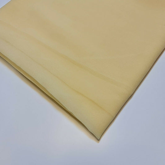 100 % Polyester, Mooskrepp-Chiffon, durchsichtig, mit Dekor, für drapierte Kleider, 111,8 cm (Zitronengelb)