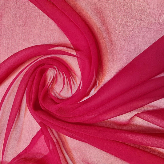 Cherry Red Plain Chiffon Fabric Sheer Dress Craft Costume Material 44" By The Meter