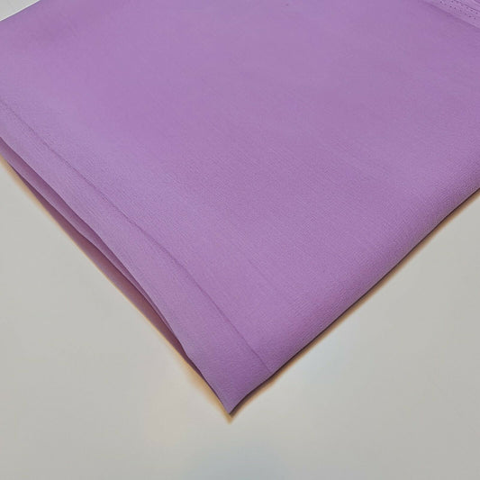100 % Polyester, Mooskrepp-Chiffon, durchsichtig, mit Dekor, für drapierte Kleider, 111,8 cm (Flieder)