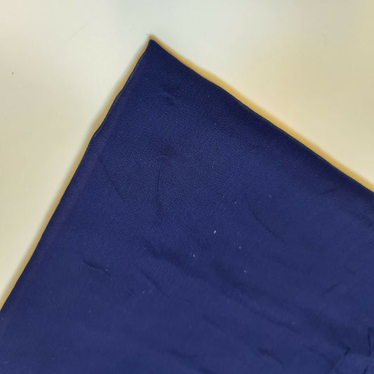 100 % Polyester, Mooskrepp-Chiffon, durchsichtig, mit Dekor, für drapierte Kleider, 111,8 cm (Französisches Marineblau)