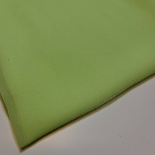 100% Polyester Moss Crepe Chiffon Sheer Decor Drape Dress Fabric 44" (Flo Lime Green)