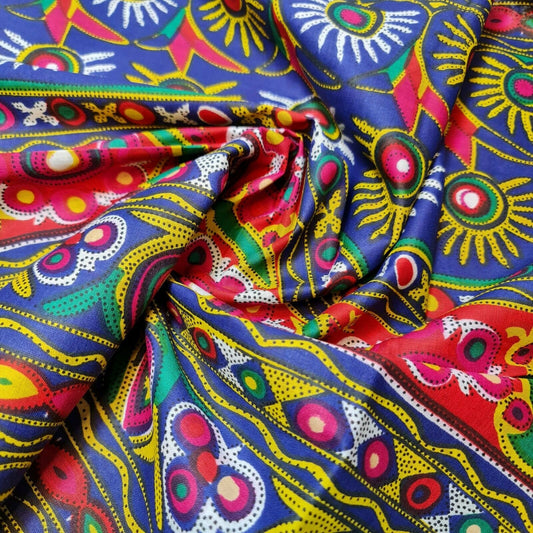 Cotton Indian Ethnic Rajasthani Print Suzani Rangoli Boho Banjara Fabric 44" (Print 2)