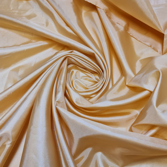 Gold - 2 Habotai Polyester Silk Lining Fabric 150cm Wide Soft Lightweight Dress Lining Material by the Metre