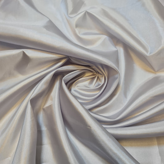 Silver Habotai Polyester Silk Lining Fabric 150cm Wide Soft Lightweight Dress Lining Material by the Metre