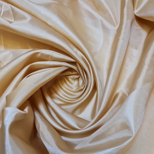Light Gold Habotai Polyester Silk Lining Fabric 150cm Wide Soft Lightweight Dress Lining Material by the Metre