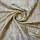 Ornamental Damask Premium Gold Metallic Indian Banarasi Brocade Fabric 44" Meter (IVORY)