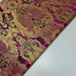 Ornamental Damask Premium Gold Metallic Indian Banarasi Brocade Fabric 44" Meter (CERISE PINK)