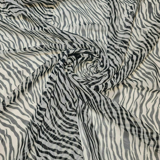 Sommerlicher bedruckter Polyester-Crêpe-Georgette-Stoff aus transparentem Chiffon für Sommerkleider, 111,8 cm (Design 4)