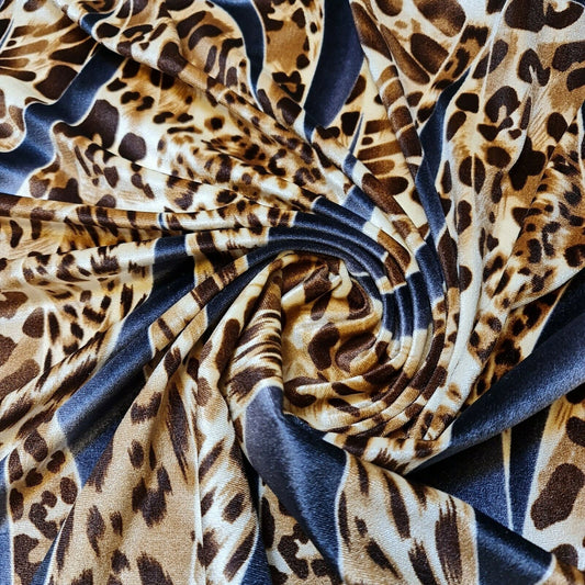 Animal Velvet Print Cheetah Leopard Tiger Design Quality Upholstery Craft Fabric