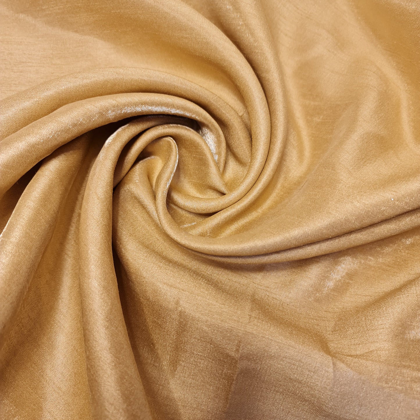 Plain Poly Faux Dupion Raw Silk Satin Finish Dress Craft Patchwork Fabric 44" (Light Gold)