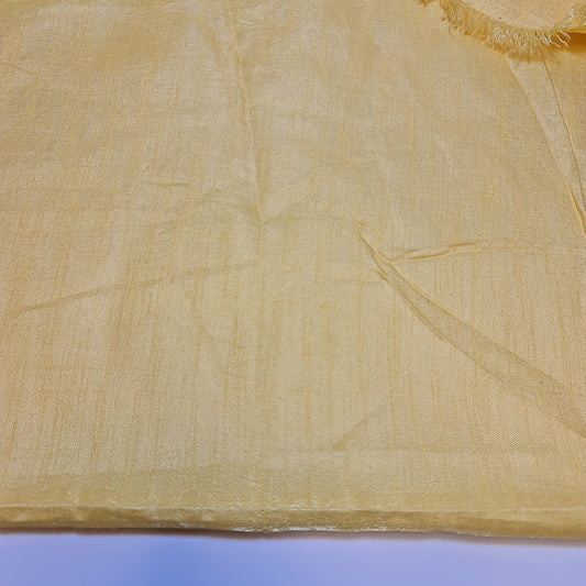 Plain Poly Faux Dupion Raw Silk Satin Finish Dress Craft Patchwork Fabric 44" (Canary Yellow)