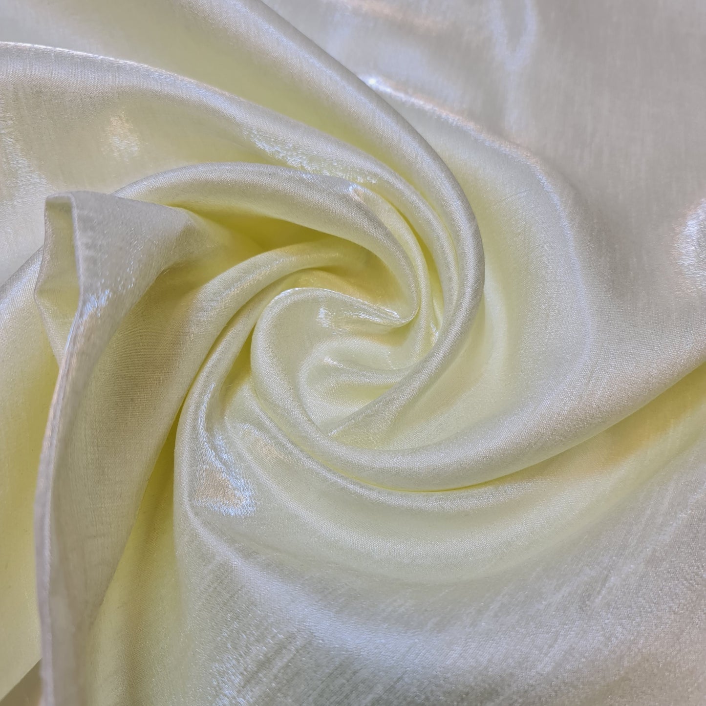 Plain Poly Faux Dupion Raw Silk Satin Finish Dress Craft Patchwork Fabric 44" (Lemon)