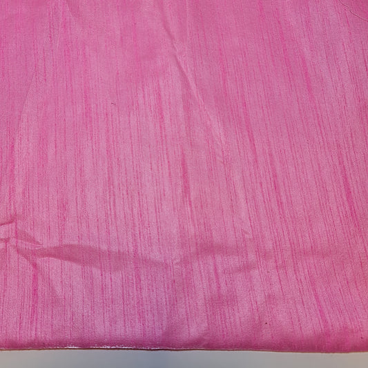 Plain Poly Faux Dupion Raw Silk Satin Finish Dress Craft Patchwork Fabric 44" (Candy Pink)